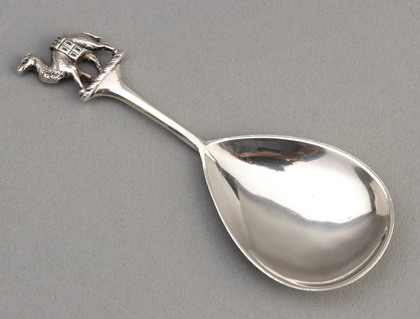 Victorian Silver Worshipful Company of Grocers Caddy Spoon - Spice Laden Camel, Mappin & Webb 