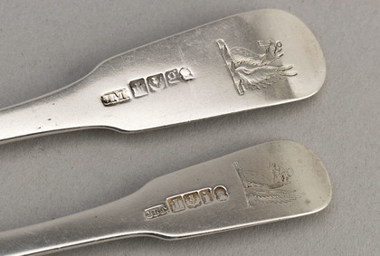 Scottish Georgian Silver Forks (Table & Preserve) - Kay Family Crest, Griffin Key
