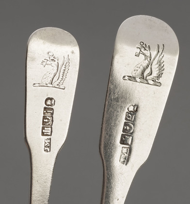 Scottish Georgian Silver Forks (Table & Preserve) - Kay Family Crest, Griffin Key