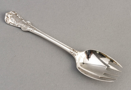 Rare Tudor Pattern Victorian Silver Runcible Spoon - Diamond Registration Mark