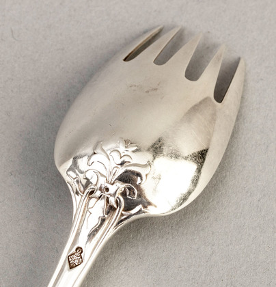 Rare Tudor Pattern Victorian Silver Runcible Spoon - Diamond Registration Mark