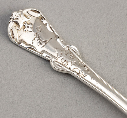 Rare Tudor Pattern Victorian Silver Runcible Spoon - Diamond Registration Mark