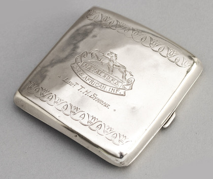 2nd. South African Infantry Silver Cigarette Case - Lieutenant Symons, Delville Wood 