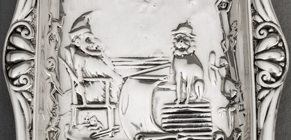 Victorian Silver Mr. Punch Pin Tray - Punch & Judy, Punch Magazine, 1849