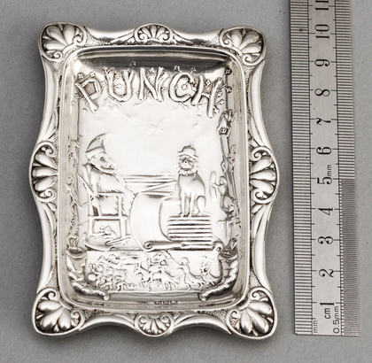 Victorian Silver Mr. Punch Pin Tray - Punch & Judy, Punch Magazine, 1849
