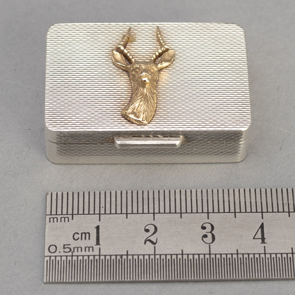 Sterling Silver & Gold Antelope Pill Box - Kudu