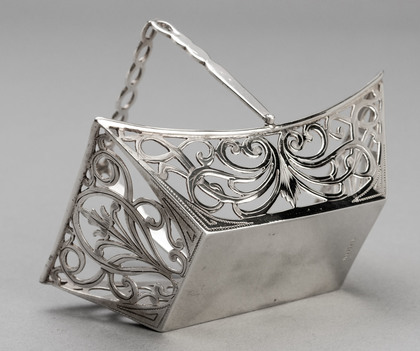 Antique Silver Miniature Swing Handled Basket - Williams Ltd