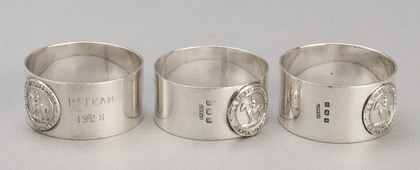 Natal Rifle Association Semper Paratus Sterling Silver Trophy Napkin Rings -Emma Thresh, Murray-Smith Memorial, Royston Memorial