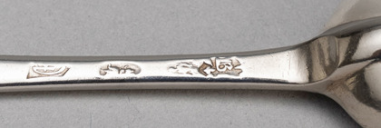 Queen Anne Brittania Silver Dognose Spoon - John Broake, 1/2