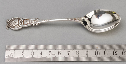 Irish Silver Celtic Pattern Christening Spoon - Sword of Light 1916-1966 Jubilee Hallmark