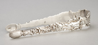 Edward Farrell Cast Silver Figural Sugar Tongs  -Cherub or Cupid with Arrow