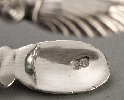 Edward Farrell Cast Silver Figural Sugar Tongs  -Cherub or Cupid with Arrow