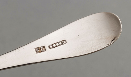 Dutch Antique Silver Grapefruit Spoons (Lemoenlepels). Set of 12 - Paulus Esink Amsterdam, Original Mahogany Box