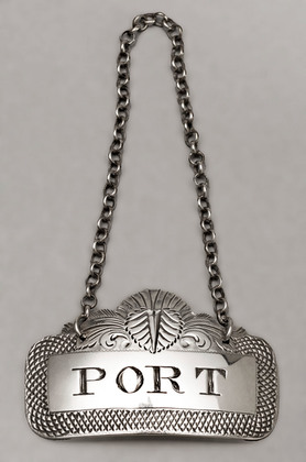 Georgian Silver Wine Label Port - Thomas Robinson, Counterfeit Hallmarks, Transported to Australia