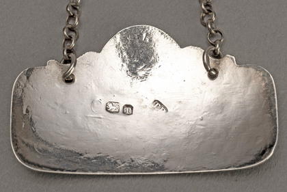 Georgian Silver Wine Label Port - Thomas Robinson, Counterfeit Hallmarks, Transported to Australia