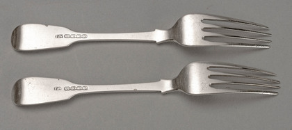 Cape Silver Fiddle Pattern Dessert Forks (Pair) - Fredrik Waldek