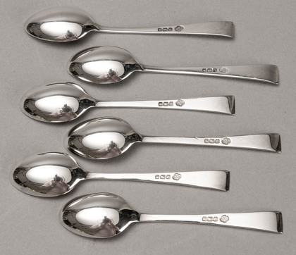 Antique Silver Coffee Spoons (Set of 6) - 1914, WW1