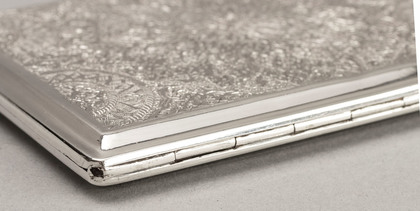 Persian Silver King Darius & Immortals Cigarette Case - Iran 900, Persepolis
