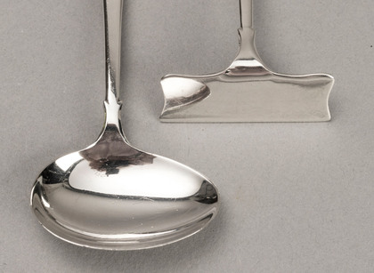 Art Deco Sterling Silver Christening Spoon and Baby Pusher