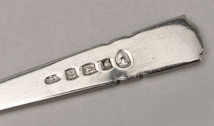 Art Deco Sterling Silver Christening Spoon and Baby Pusher